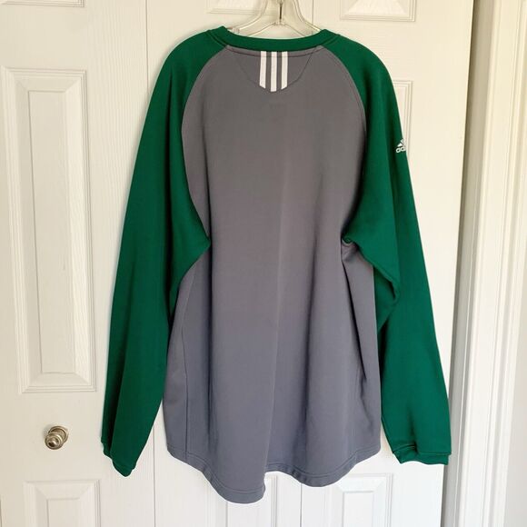 Men Adidas clima Warm Fleece XL Green & Gray Pullover Sweater Polyester - Picture 2 of 16